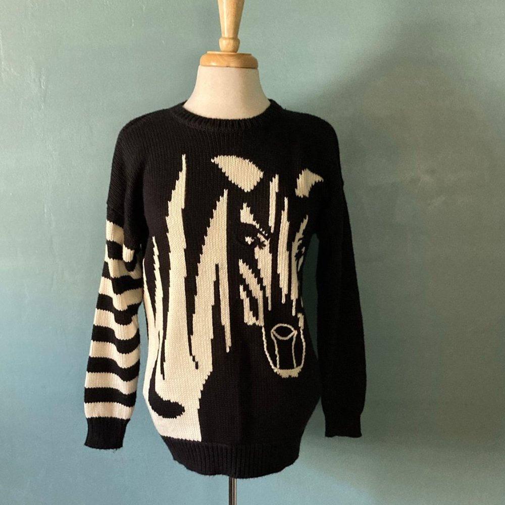 Pronto Modo zebra sweater size small